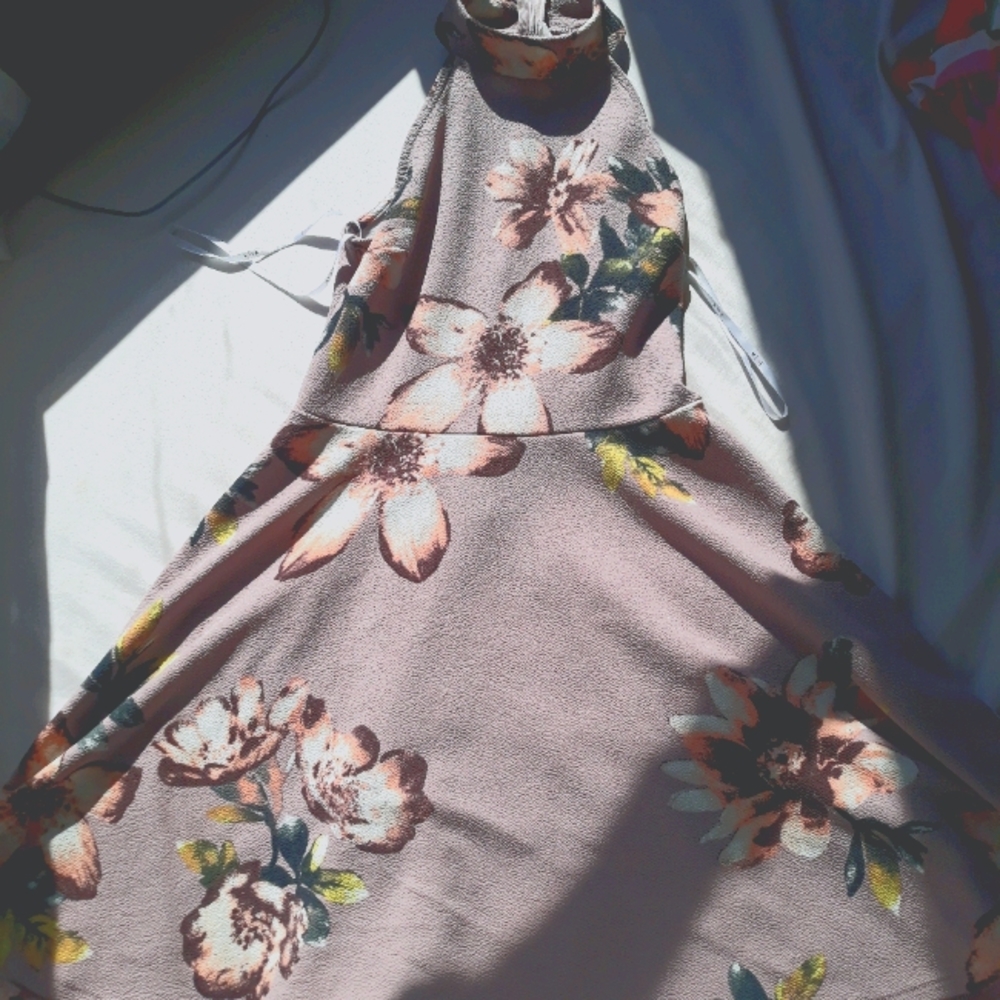 Cute Floral Formal Skater Dress